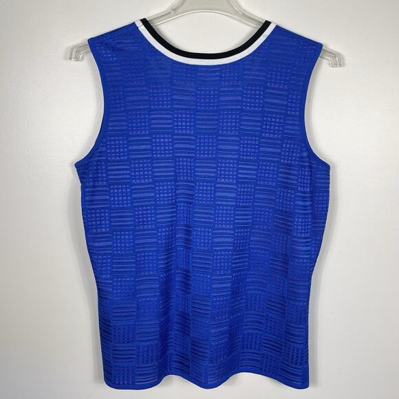 Ming Wang Jacket & Tank Top Twin Set Size XL Cobalt Blue Textured Career Office - Picture 4 of 13